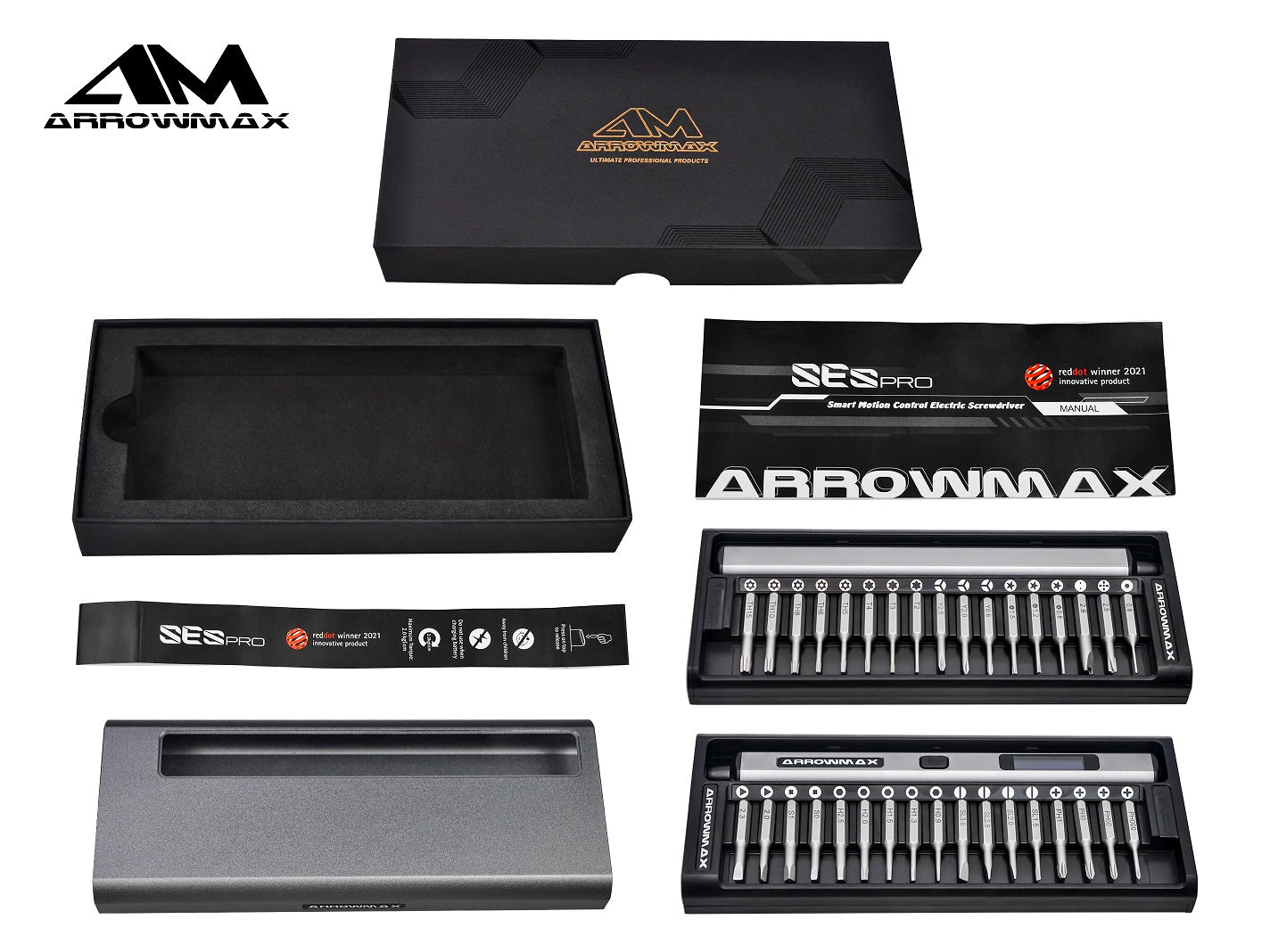 Arrowmax SES Pro Smart Motion Control Electric Screwdriver with Alu Case (34 in 1) Space - AM-199913 - RCXX - RC Racing Shop | RC Models | Tuning & Spare Parts for Professionals