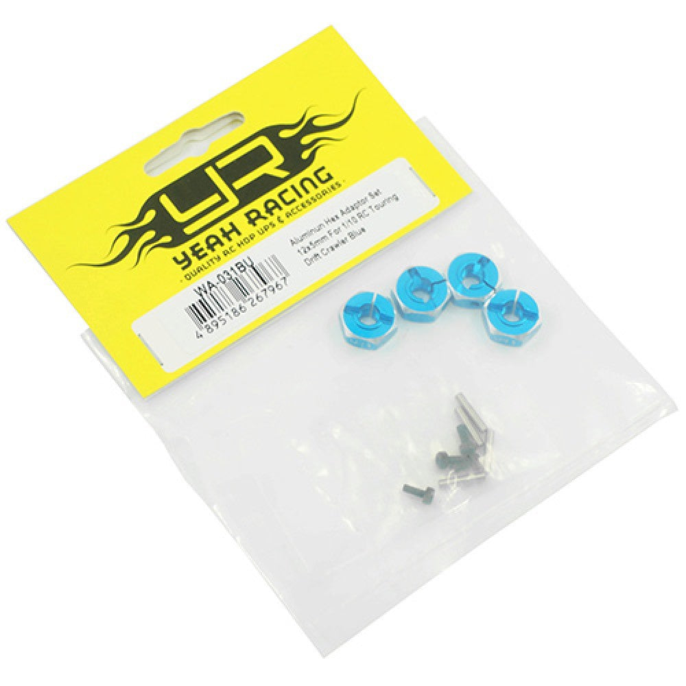 Kit d'adaptateurs hexagonaux en aluminium 12x5mm pour crawler RC 1/10 Touring Drift (bleu)