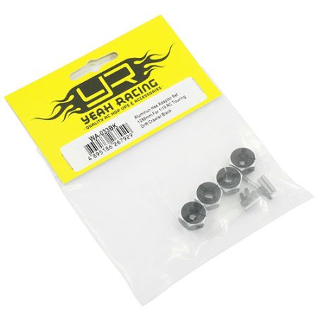 Aluminum Hex Adaptor Set 12x5mm For 1/10 RC Touring Drift Crawler Black