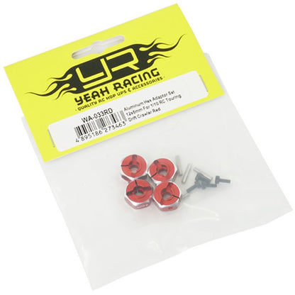 Aluminum Hex Adaptor Set 12x6mm For 1/10 RC Touring Drift Crawler Red