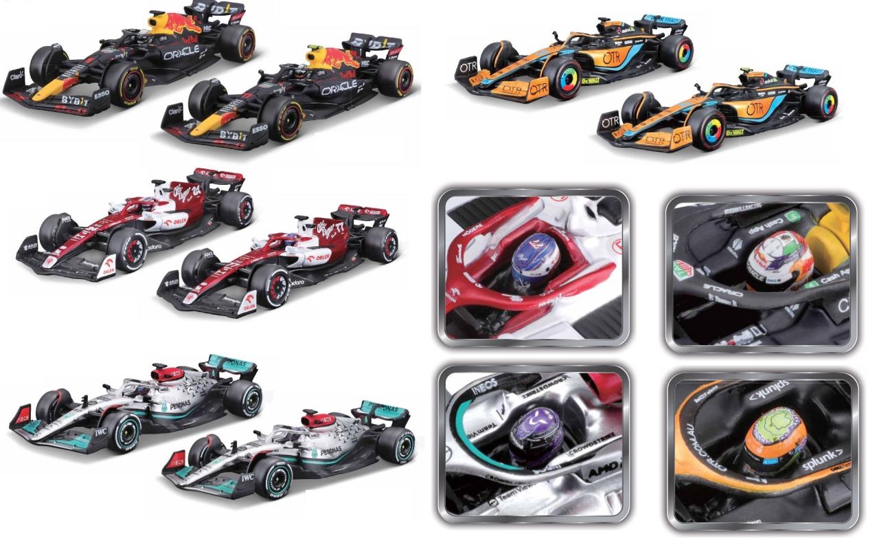 F1 Modellautos mit Helm 1/43 assortiert - RCXX - RC Racing Shop | RC Models | Tuning & Spare Parts for Professionals