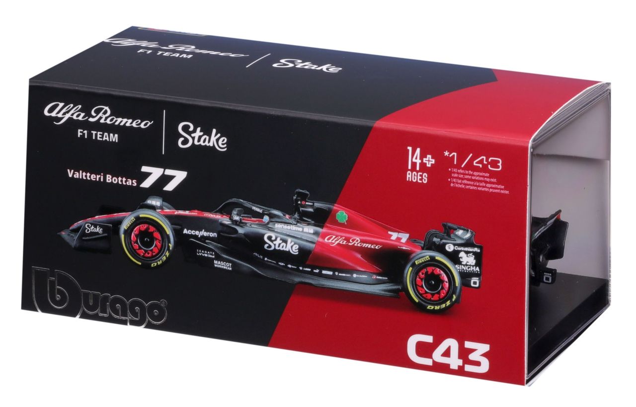 Alfa Romeo F1 Team Stake C43 1/43 Bottas 2023 - RCXX - RC Racing Shop | RC Models | Tuning & Spare Parts for Professionals