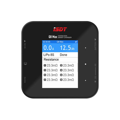 ISDT Q8 MAX Lipo Smart Balance Charger - DC 1000W / 33A / LCD Display / Digital / 2-8Cell - RCXX - rc racing for professionals