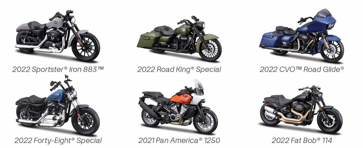Harley Davidson Motorräder 1/18 Serie 43 - RCXX - RC Racing Shop | RC Models | Tuning & Spare Parts for Professionals