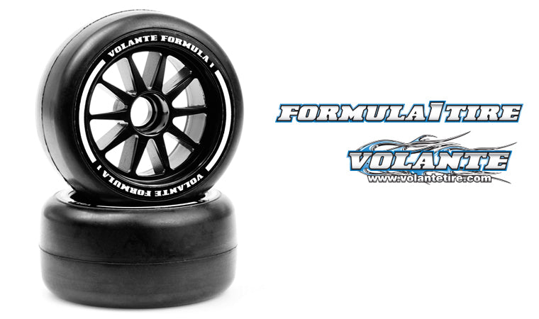 VOLANTE F1 Front Rubber Slick Tires Medium Hard Compound Preglued (2) Purple - VF1-FMH - RCXX - rc racing for professionals