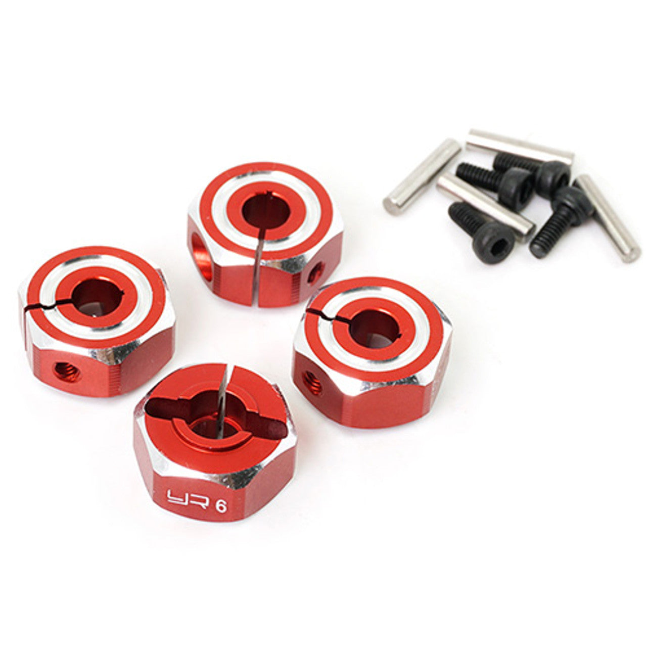 Aluminum Hex Adaptor Set 12x6mm For 1/10 RC Touring Drift Crawler Red