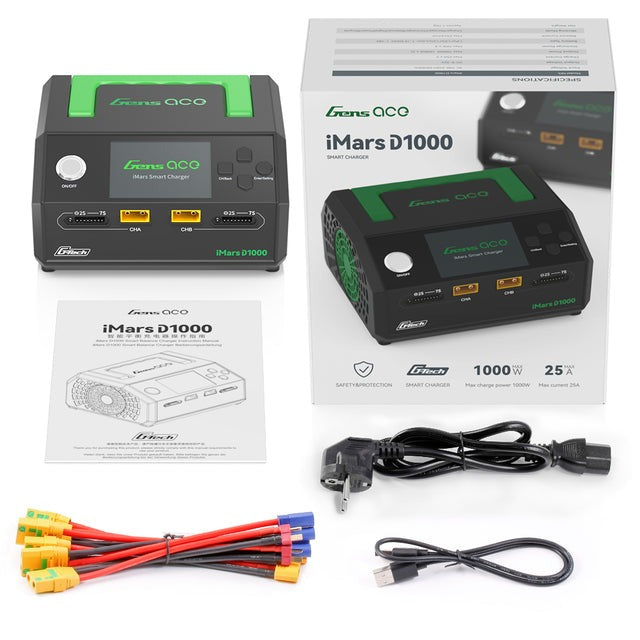 GensAce charger iMars D1000 Smart Dual Channel AC 1000W (EU)