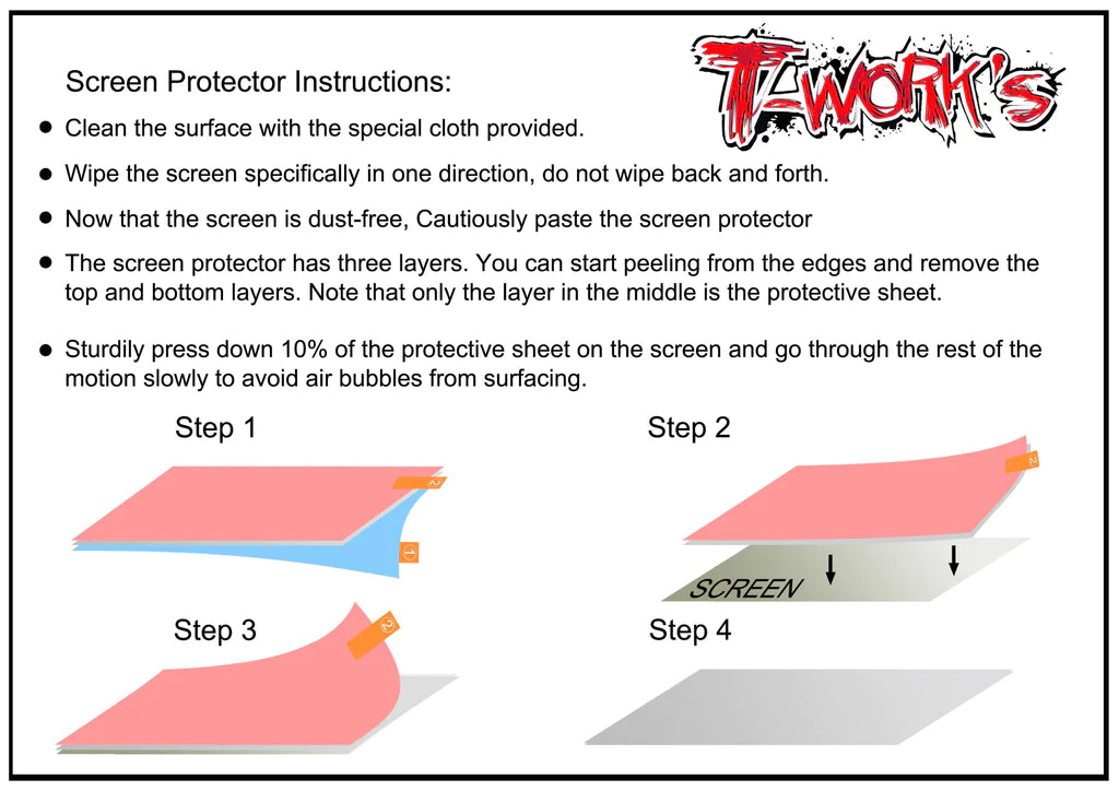 T-Works TA-085-MT44 Sanwa & Airtronics MT44/MT-5 Screen Protector - RCXX - rc racing for professionals