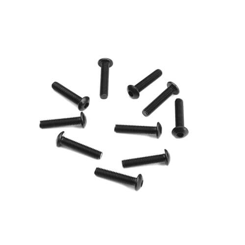Tekno M3x14mm Button Head Screws (black, 10pcs) - TKR1405