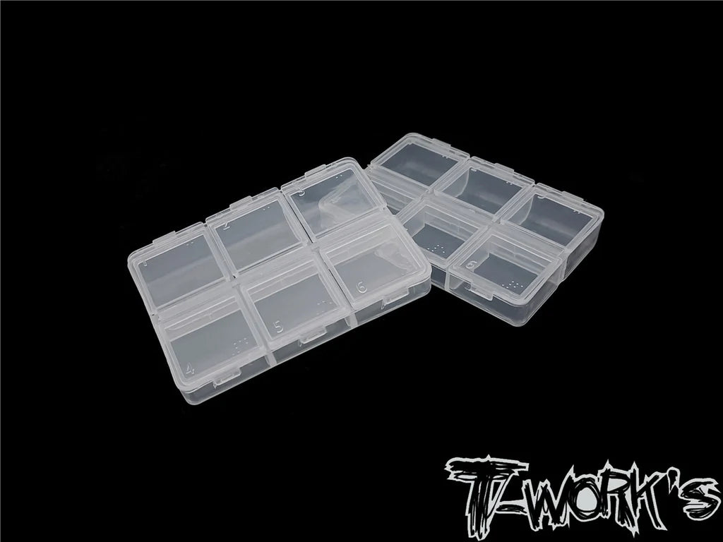 T-Works TT-047 6 Case Hardware Storage Boxes 8.2x6x1.8cm (2) - RCXX - rc racing for professionals