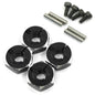 Aluminum Hex Adaptor Set 12x6mm For 1/10 RC Touring Drift Crawler Black