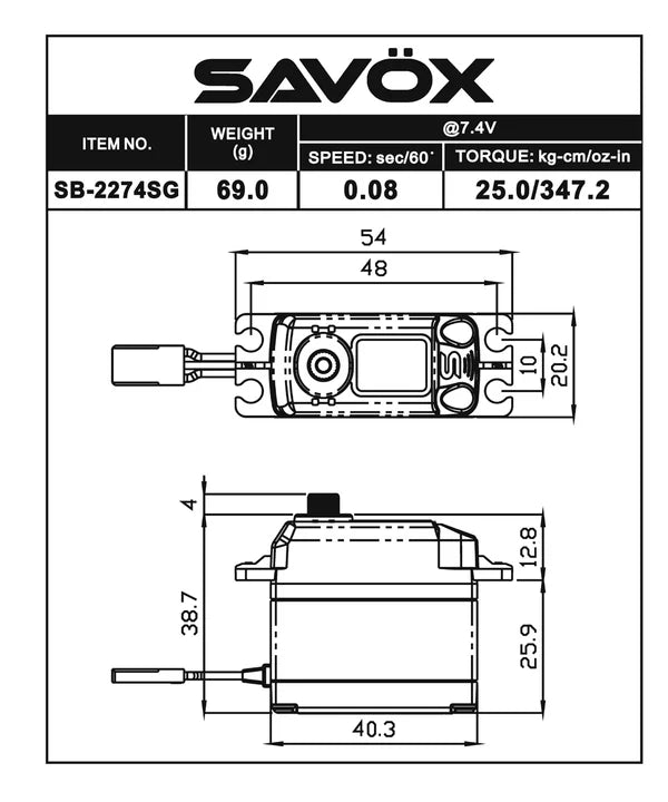 Savöx SB-2274SG Servo - RCXX - RC Racing Shop | RC Models | Tuning & Spare Parts for Professionals